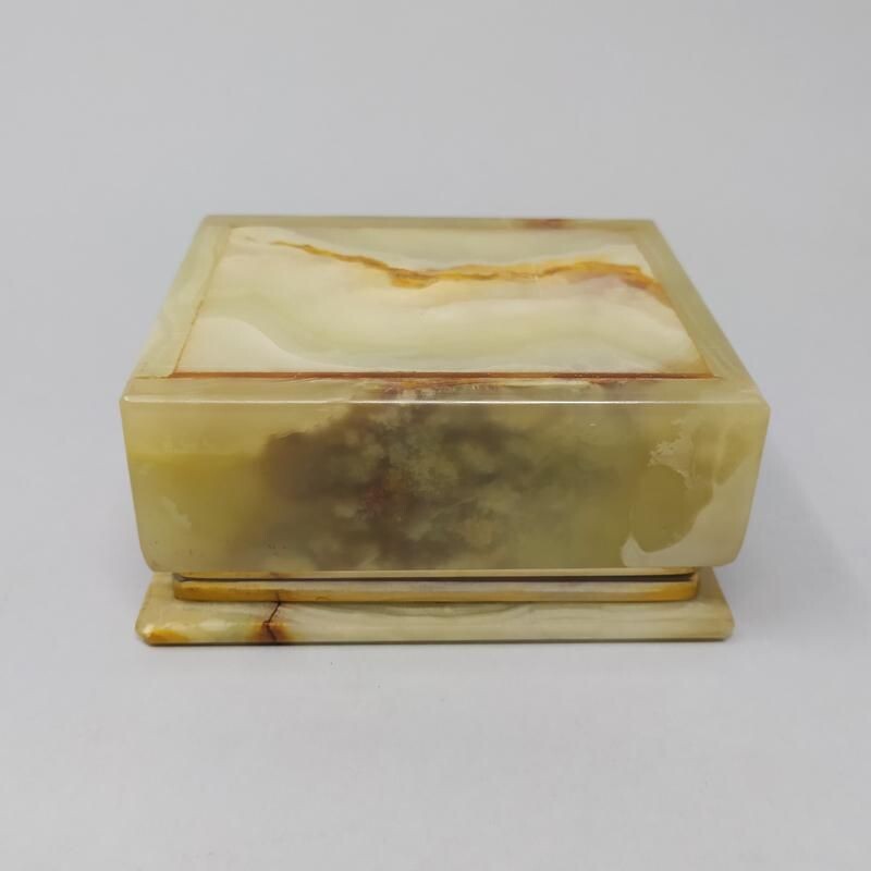 Vintage Green Alabaster Box Made in Italy 1960s