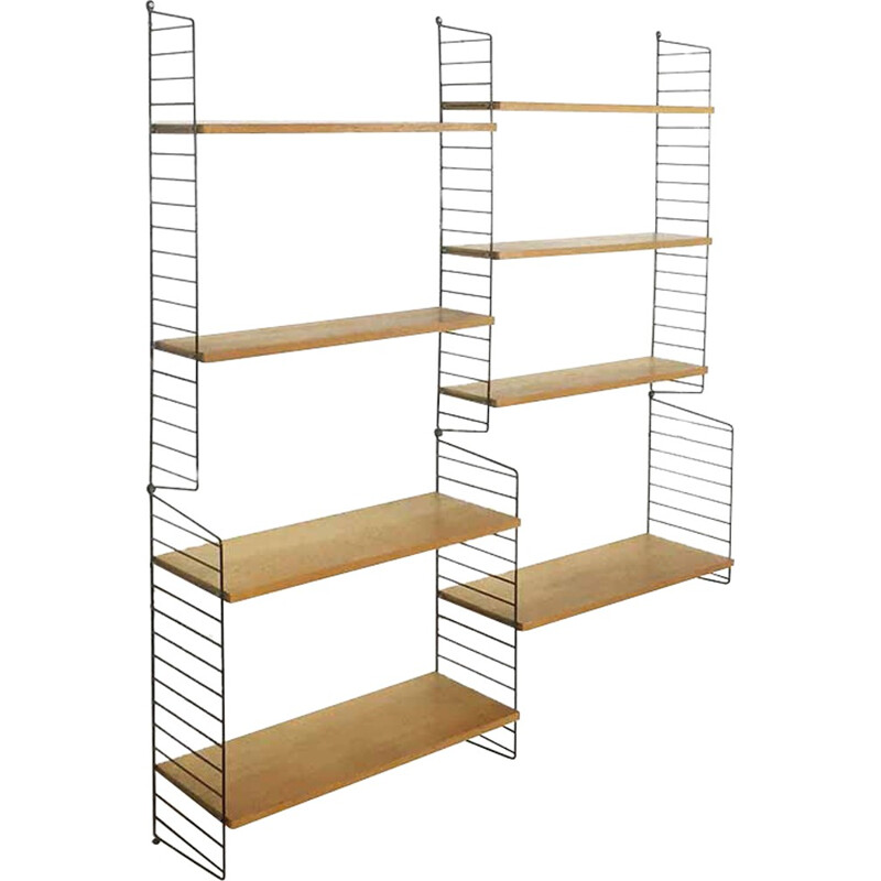 Modular String oak shelving system, Nisse STRINNING - 1960s