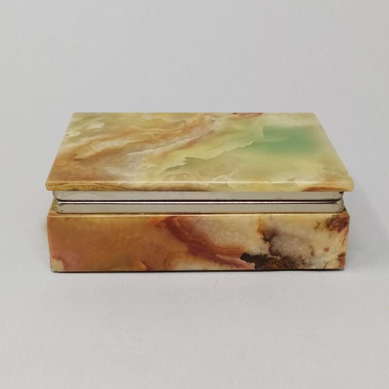 Vintage Green Alabaster Box Italy 1960