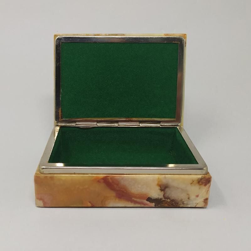 Vintage Green Alabaster Box Italy 1960