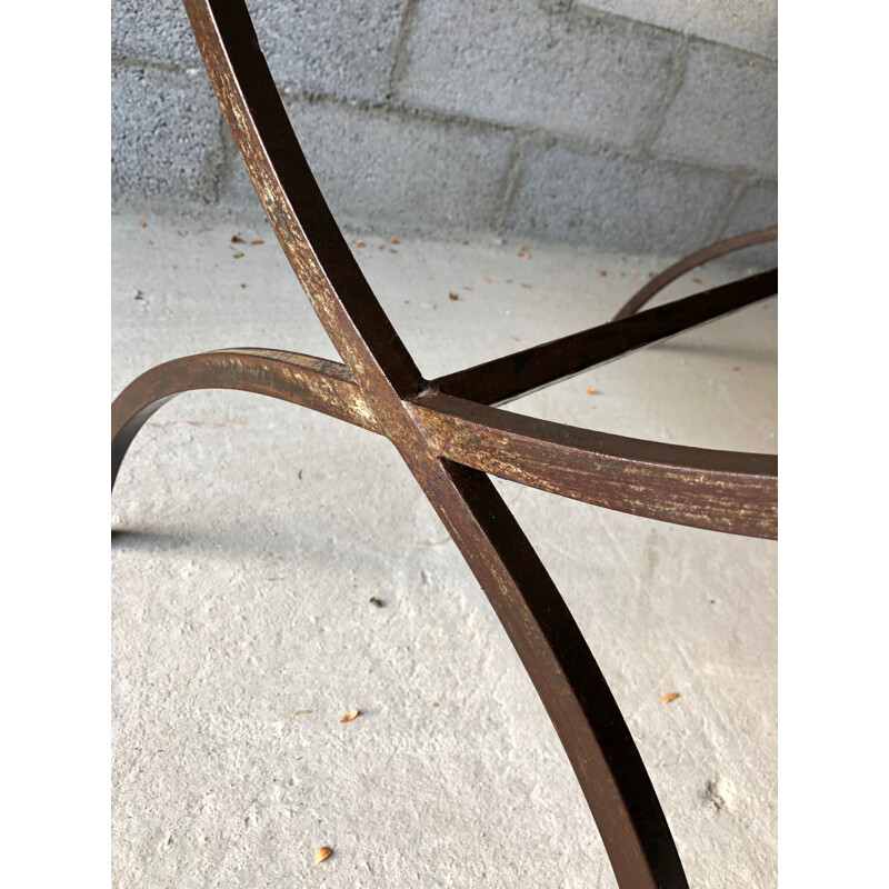 Vintage wrought iron and cement table or desk 1960