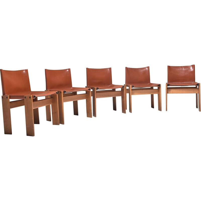 Set of 5 vintage Monk chairs by Afra and Tobia Scarpa 1970