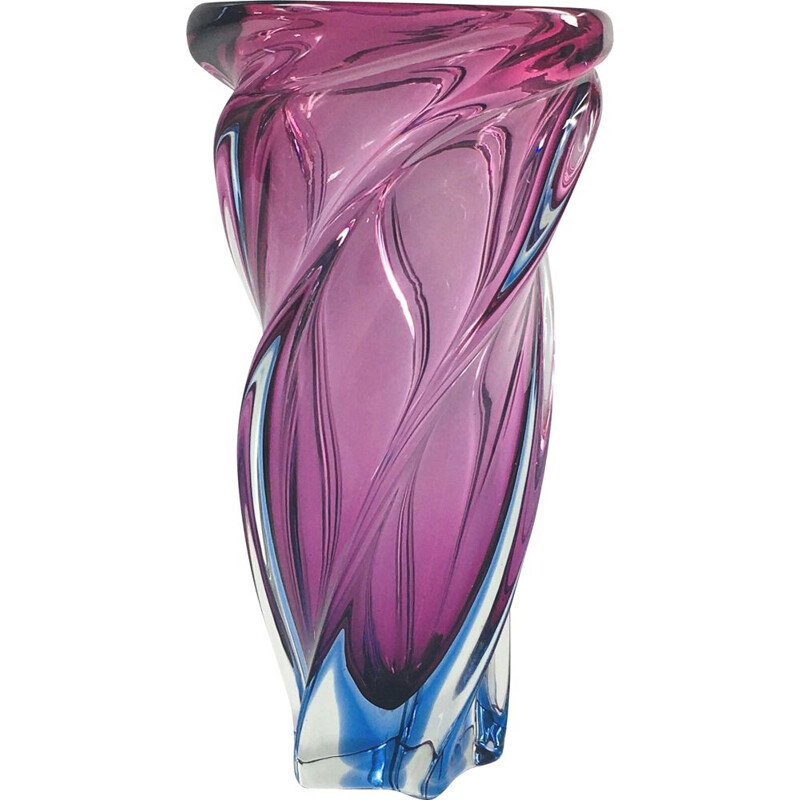Mid-Century Twisted Murano Glass Vase, Italy 1950s
