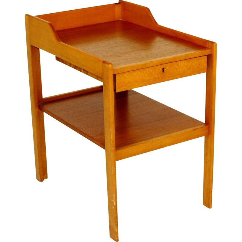 Vintage-Nachttisch aus Teak- und Buchenholz von C.A. Acking, Schweden, 1960