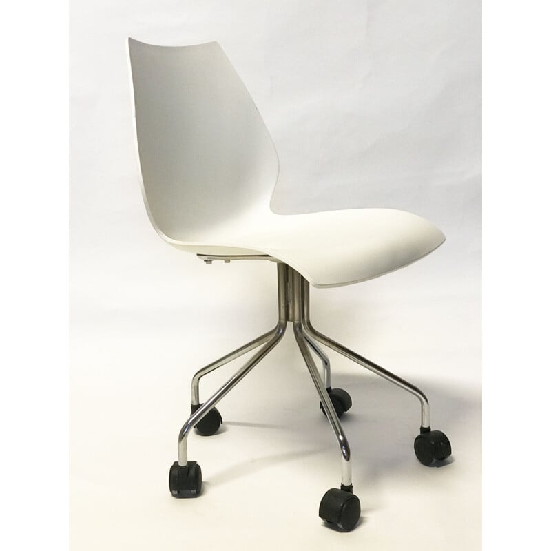 Silla vintage con ruedas de Vico Magistretti para Kartell Maui Swivel