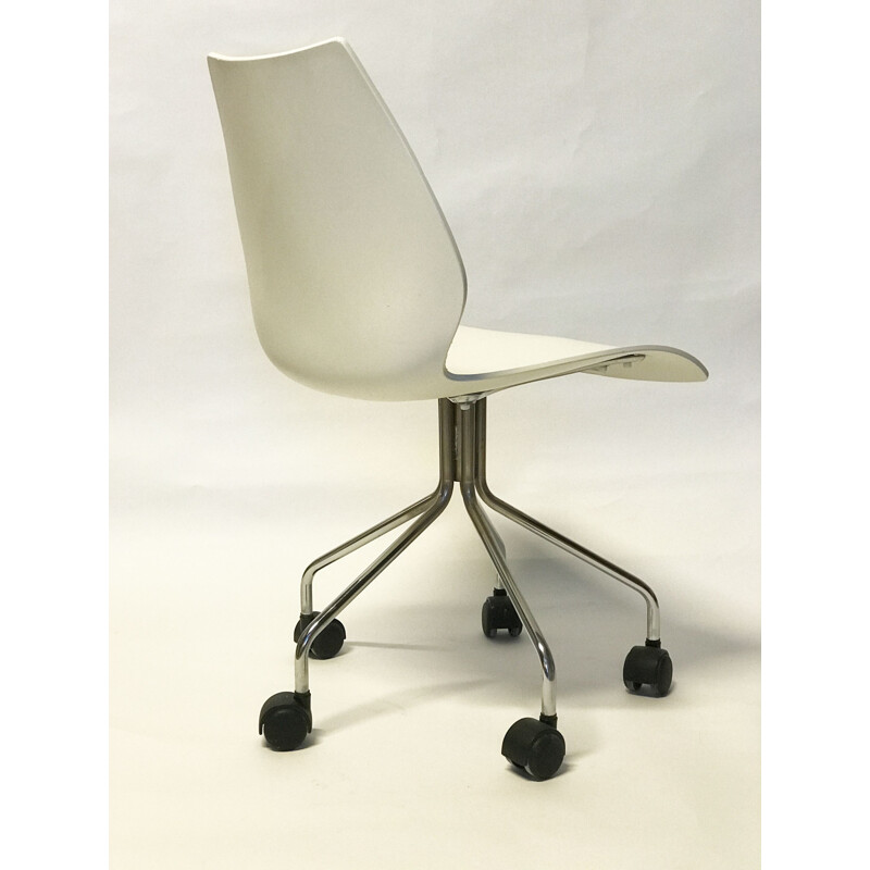 Sedia vintage su rotelle di Vico Magistretti per Kartell Maui Swivel