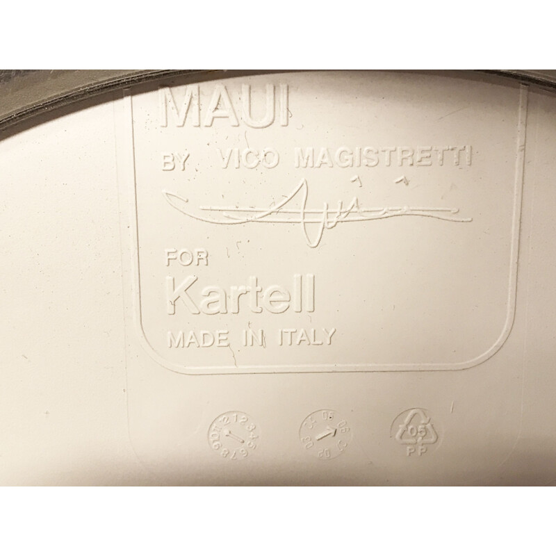Chaise Vintage sur roulettes par Vico Magistretti pour Kartell Maui Swivel