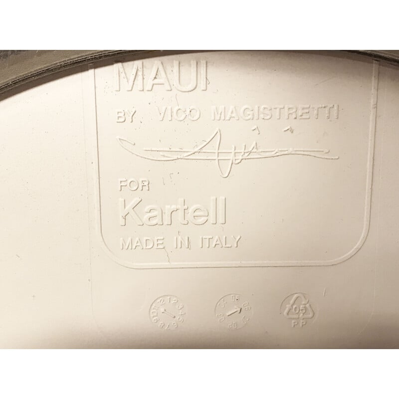 Sedia vintage su rotelle di Vico Magistretti per Kartell Maui Swivel