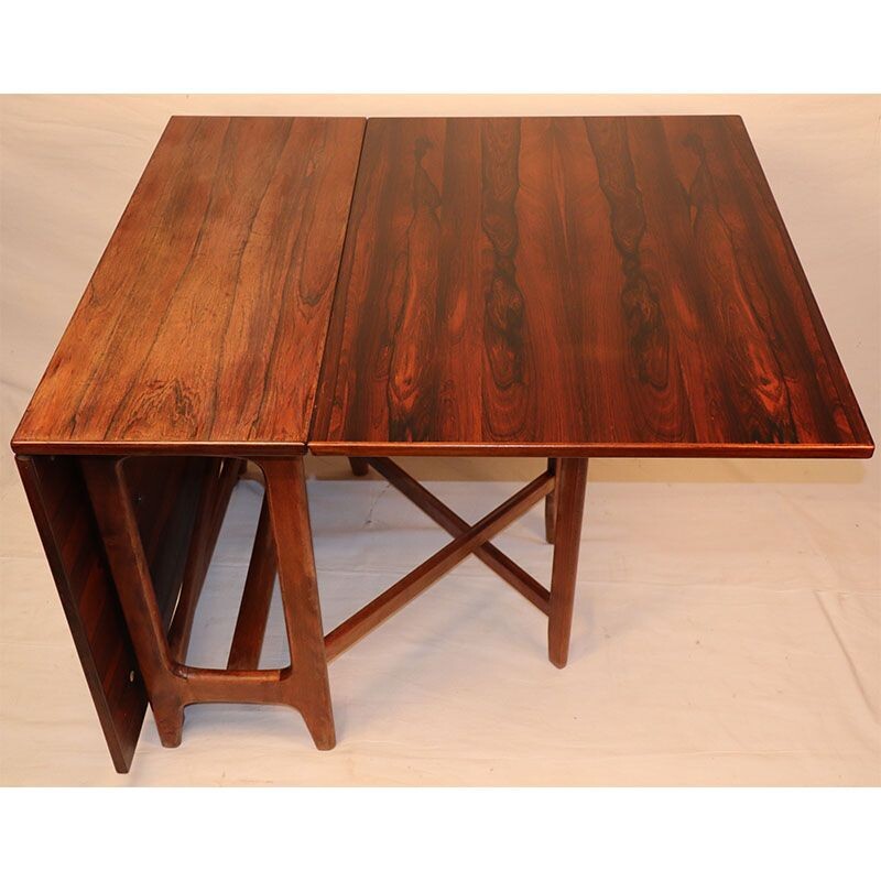 Vintage extensible table in rosewood by Bendt Winge, scandinavian 1960