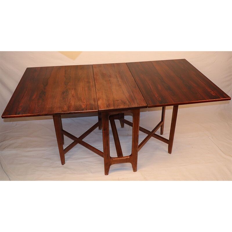 Table extensible vintage en palissandre de Bendt Winge, scandinave 1960