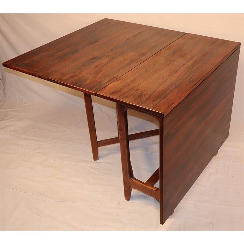 Vintage extensible table in rosewood by Bendt Winge, scandinavian 1960