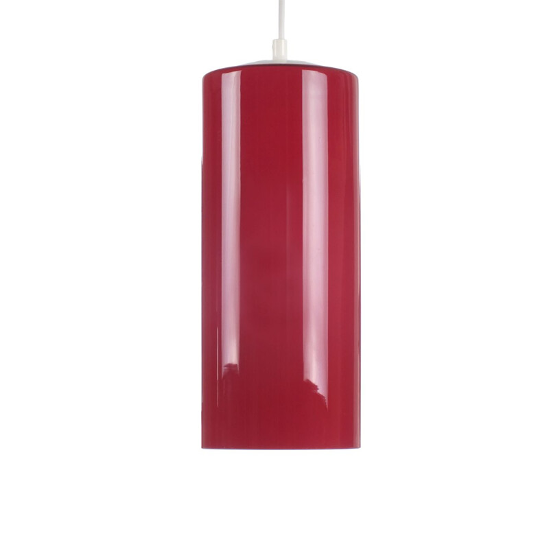 Suspension vintage en verre rouge 1960