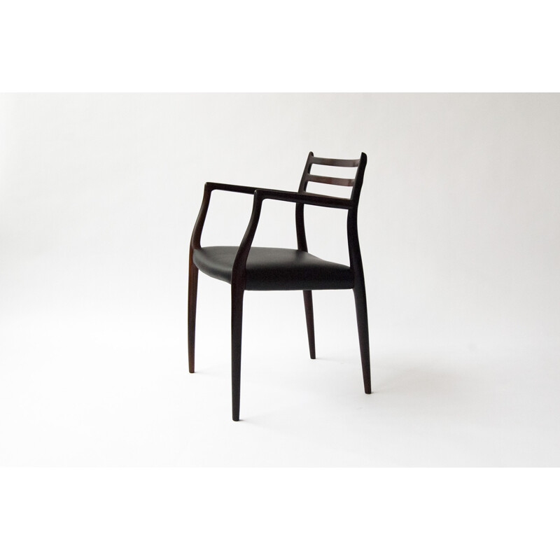 J.L Moller Mobelfabrik armchair in rosewood and leather, Niels O. MOLLER - 1960s