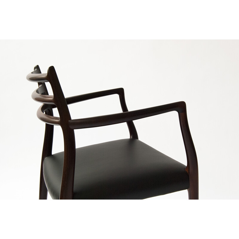 J.L Moller Mobelfabrik armchair in rosewood and leather, Niels O. MOLLER - 1960s