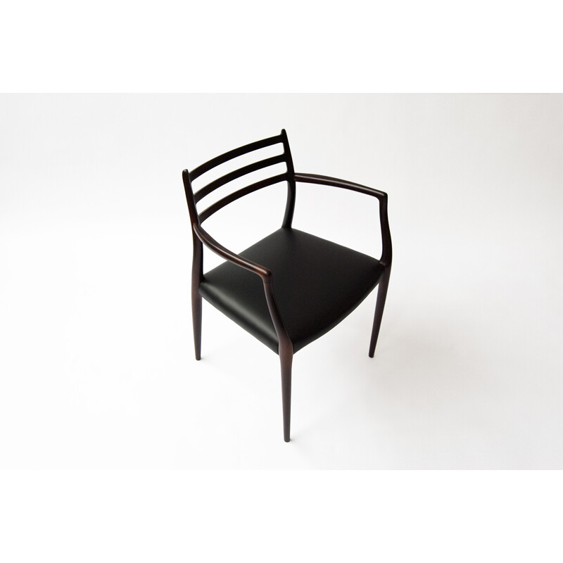 J.L Moller Mobelfabrik armchair in rosewood and leather, Niels O. MOLLER - 1960s