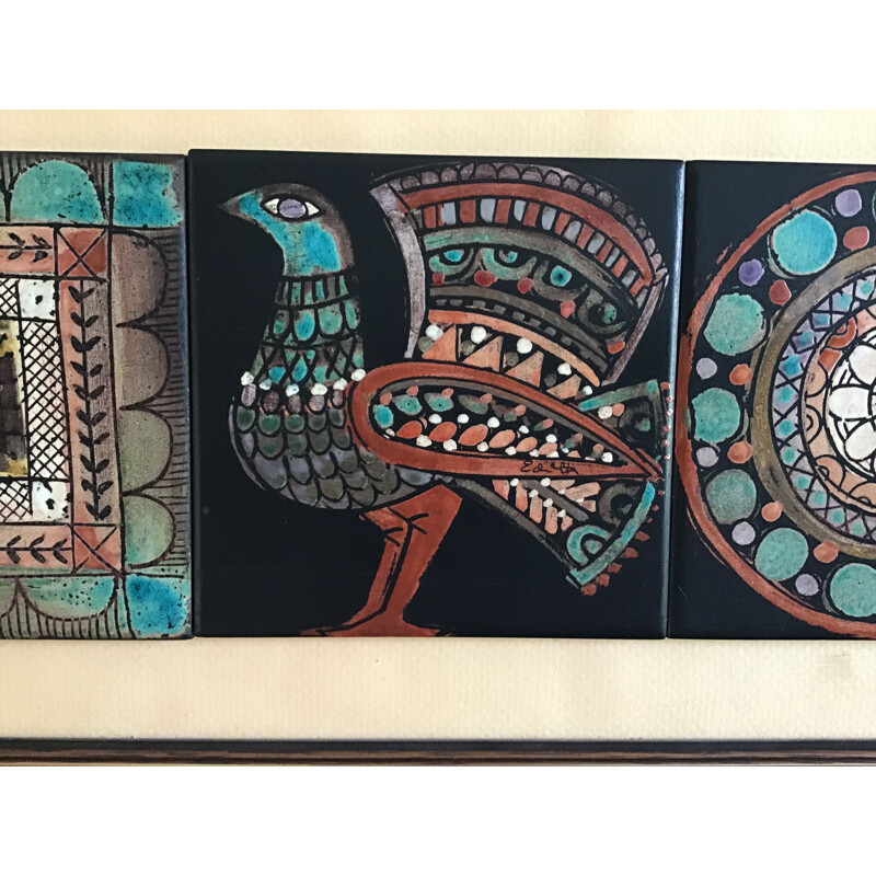 Fresco de cerámica vintage de Edith Fidler
