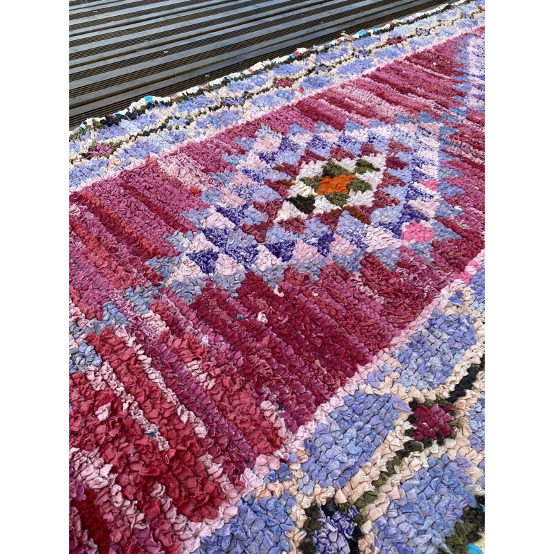 Groot rood vintage Boucherouite tapijt