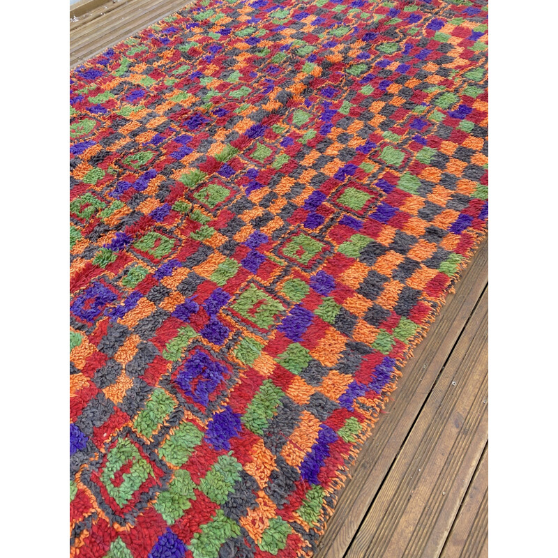 Grand tapis vintage berbere Talsint rouge