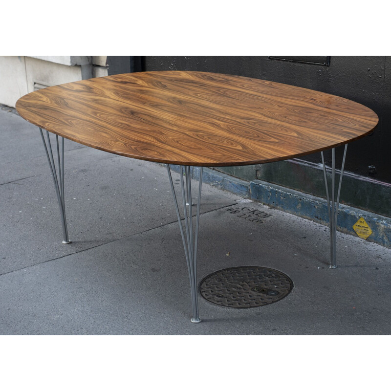 Vintage rosewood table Super-Elliptical  by Jacobsen Hein and Mathsson Fritz Hansen 1980