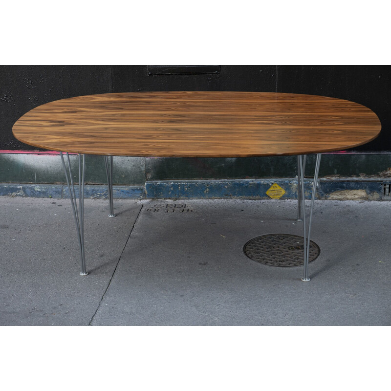 Vintage rosewood table Super-Elliptical  by Jacobsen Hein and Mathsson Fritz Hansen 1980