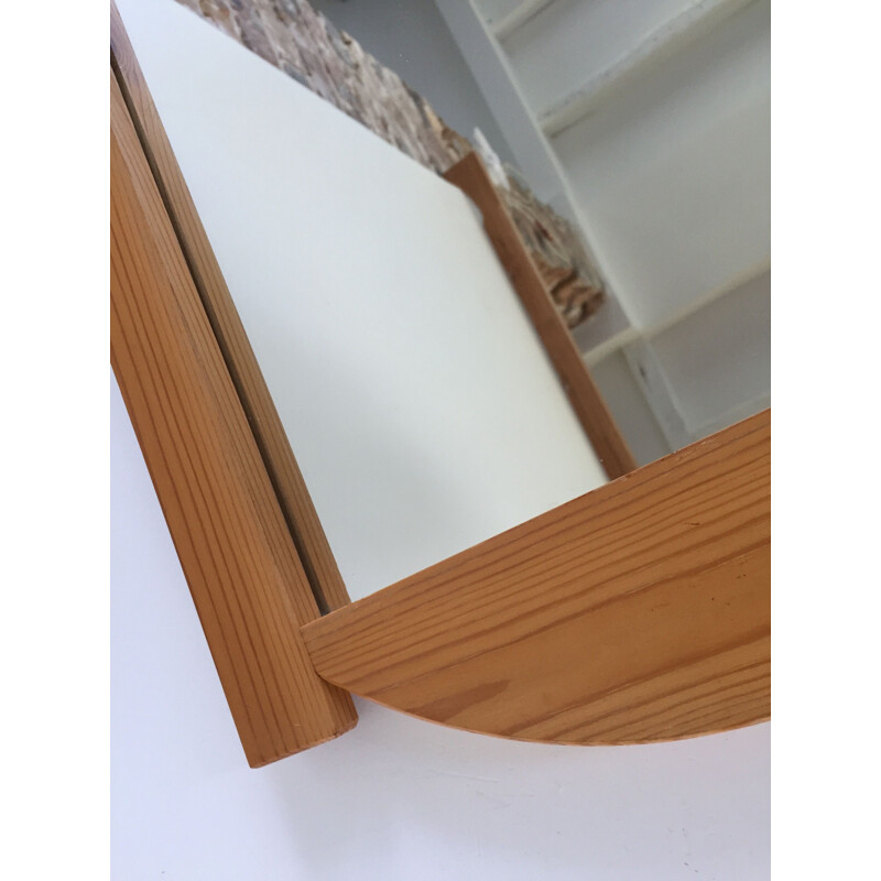 Vintage Fir Wood Mirror 1980