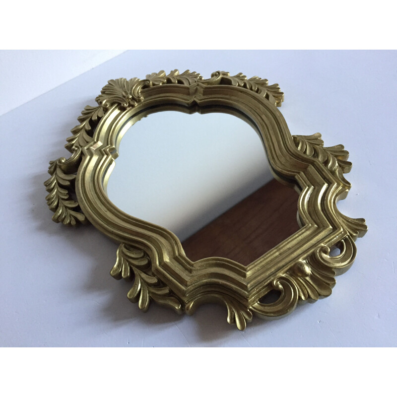 Vintage mirror Rocaille Resine gilded 