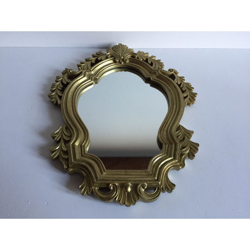 Miroir vintage Rocaille Resine dorée 
