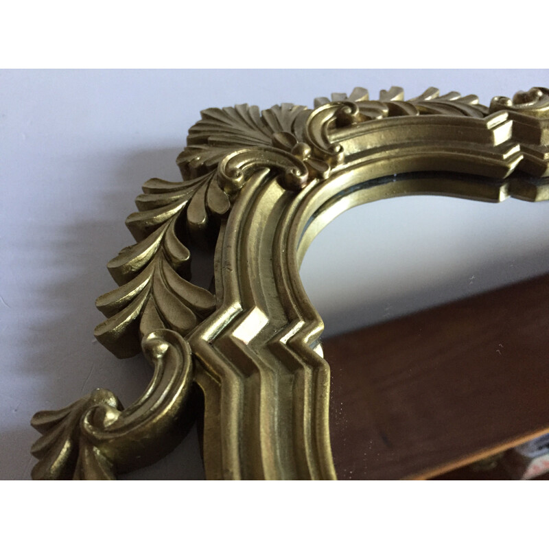 Miroir vintage Rocaille Resine dorée 