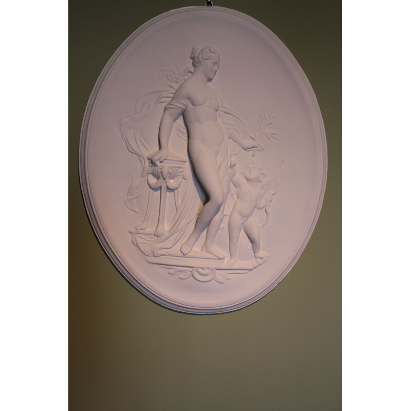 Pair of Vintage Bas-reliefs with mythological subjects Aphrodite and Adonis 1970s