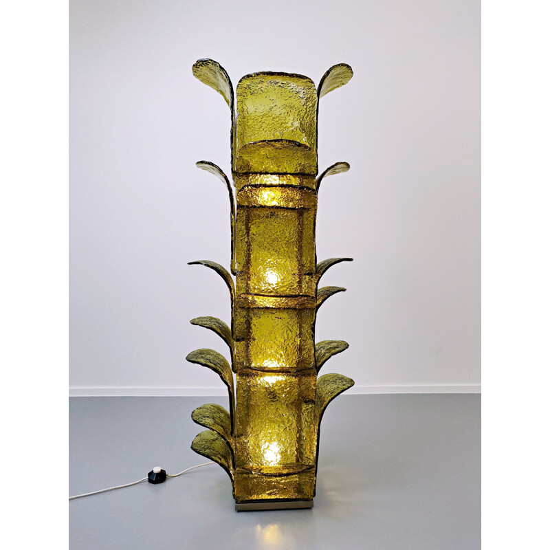 Vintage Cactus floor lamp Model LT 320 By Carlo Nason For Mazzega Italy 1960s