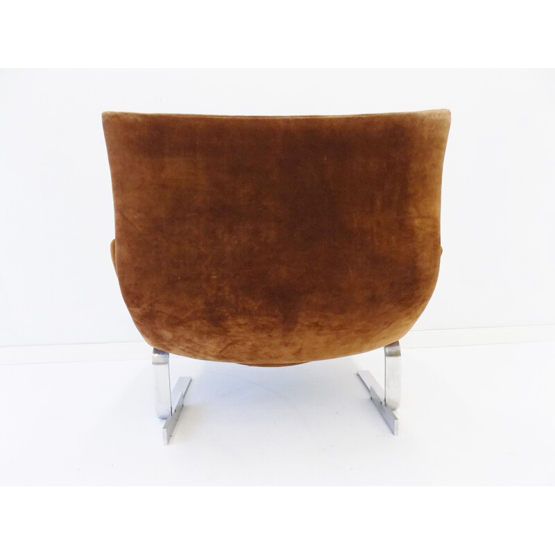 Vintage Onda suede lounge chair by Giovanni Offredi Saporiti Italia