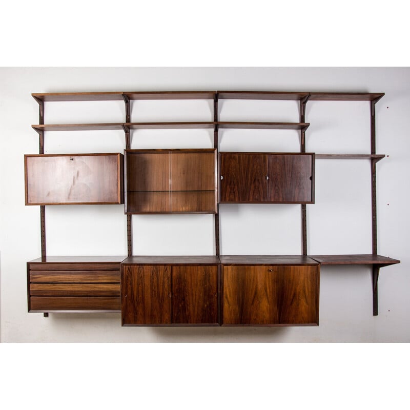 Large modular vintage shelf in Rio Rosewood by Poul Cadovius Danish Poul 1960