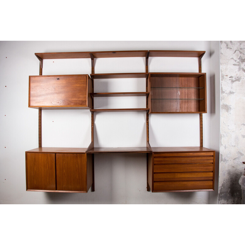 Vintage large modular teak shelf by Poul Cadovius, Denmark 1960