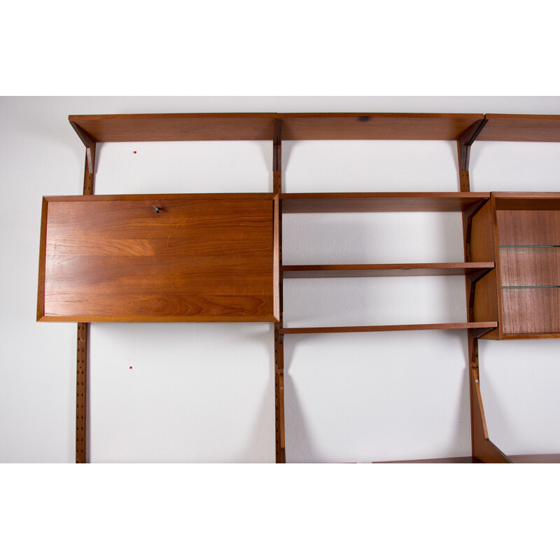 Vintage large modular teak shelf by Poul Cadovius, Denmark 1960