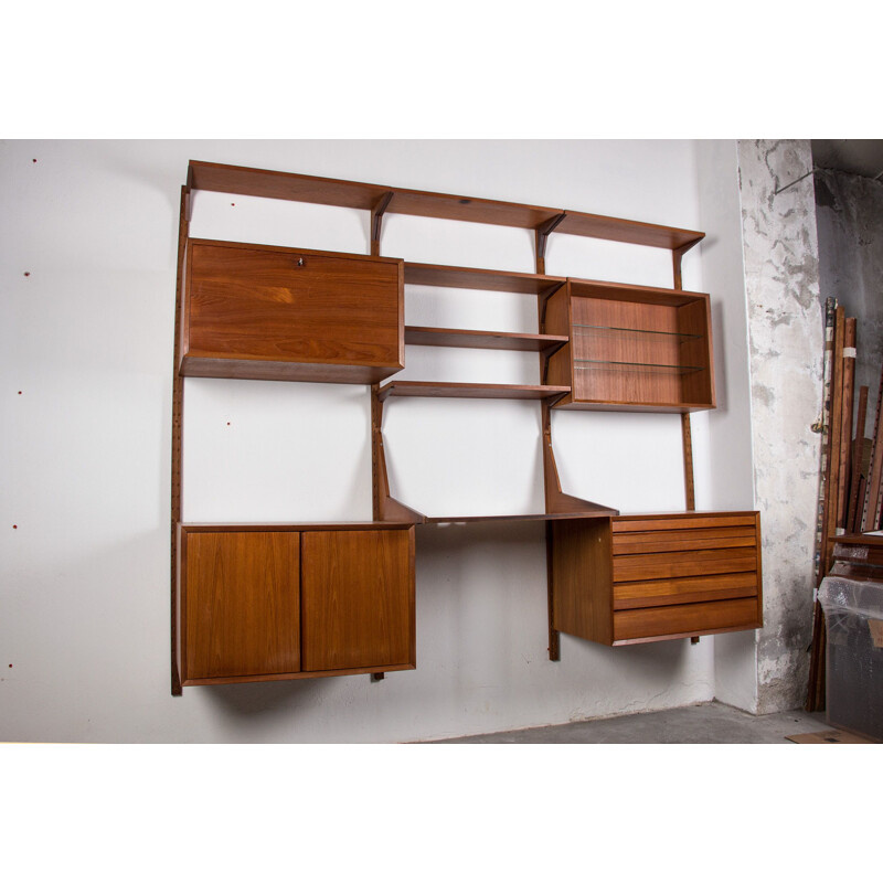 Vintage large modular teak shelf by Poul Cadovius, Denmark 1960