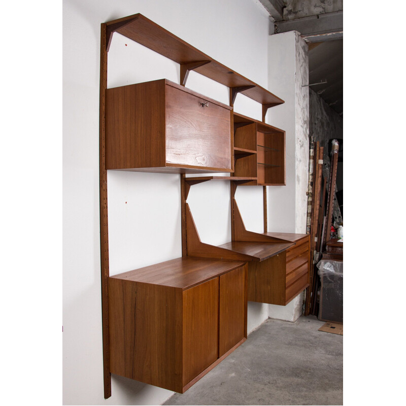 Vintage large modular teak shelf by Poul Cadovius, Denmark 1960