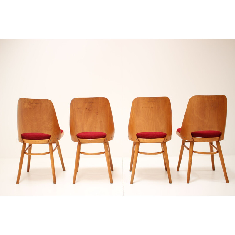 Ensemble de 4 chaises vintage par Oswald Haerdtl, Tchécoslovaquie 1960