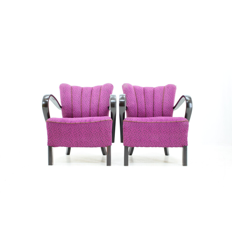 Pair of vintage armchairs by Jindřich Halabala, Czechoslovakia 1940