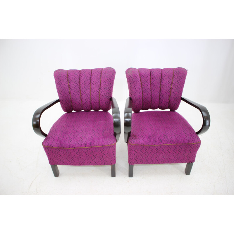 Pair of vintage armchairs by Jindřich Halabala, Czechoslovakia 1940