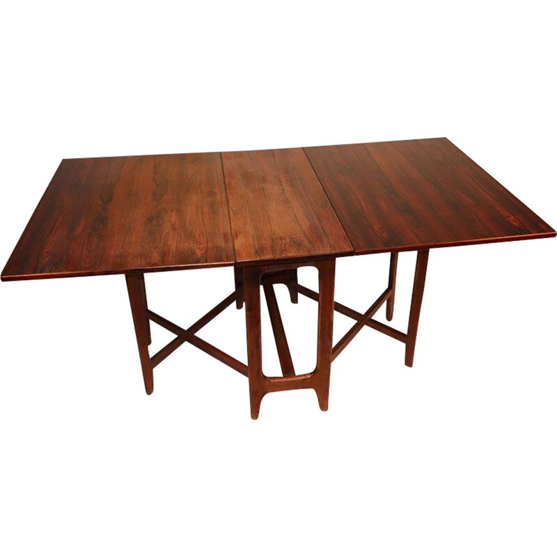 Vintage extensible table in rosewood by Bendt Winge, scandinavian 1960