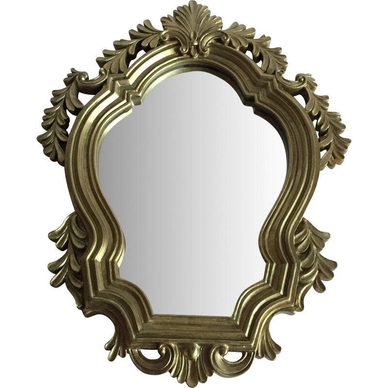 Vintage mirror Rocaille Resine gilded 