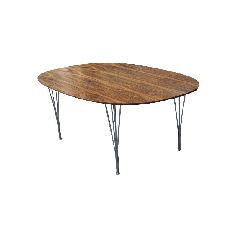 Vintage rosewood table Super-Elliptical  by Jacobsen Hein and Mathsson Fritz Hansen 1980