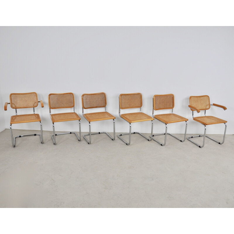 Set of 6 vintage chairs B32 by Marcel Breuer