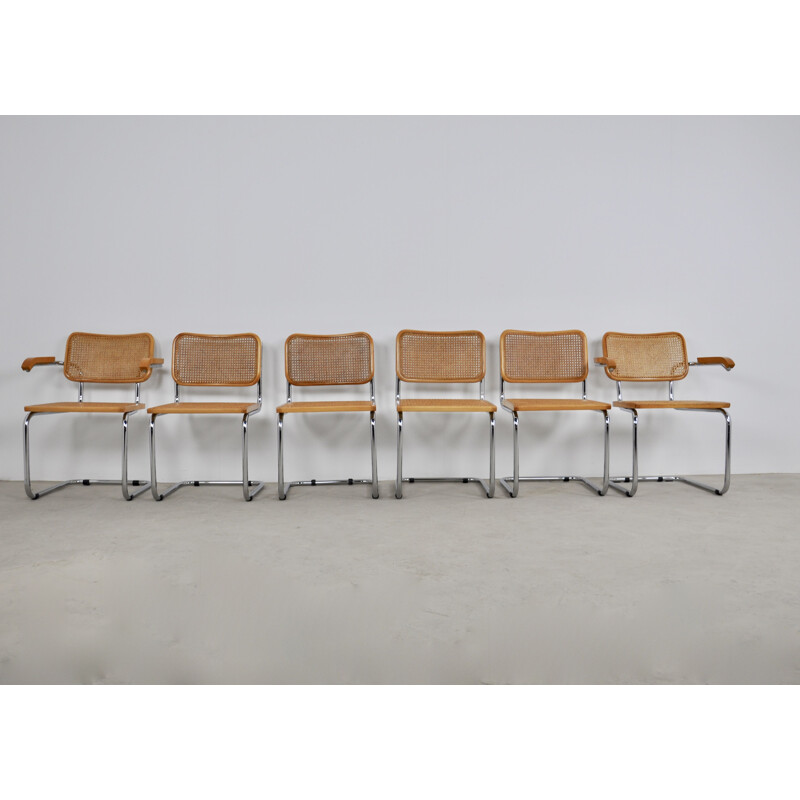 Set of 6 vintage chairs B32 by Marcel Breuer