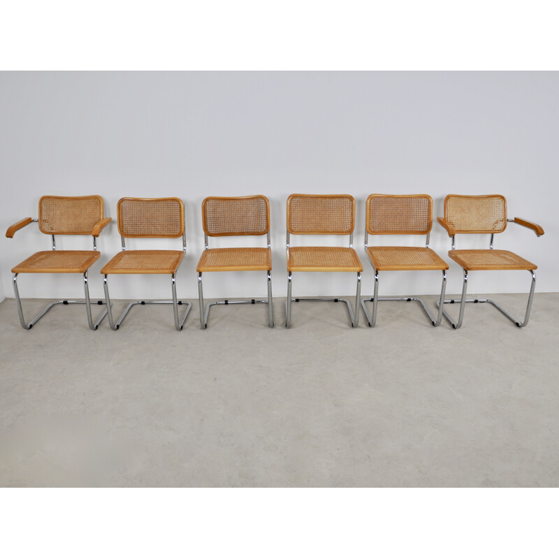 Set of 6 vintage chairs B32 by Marcel Breuer