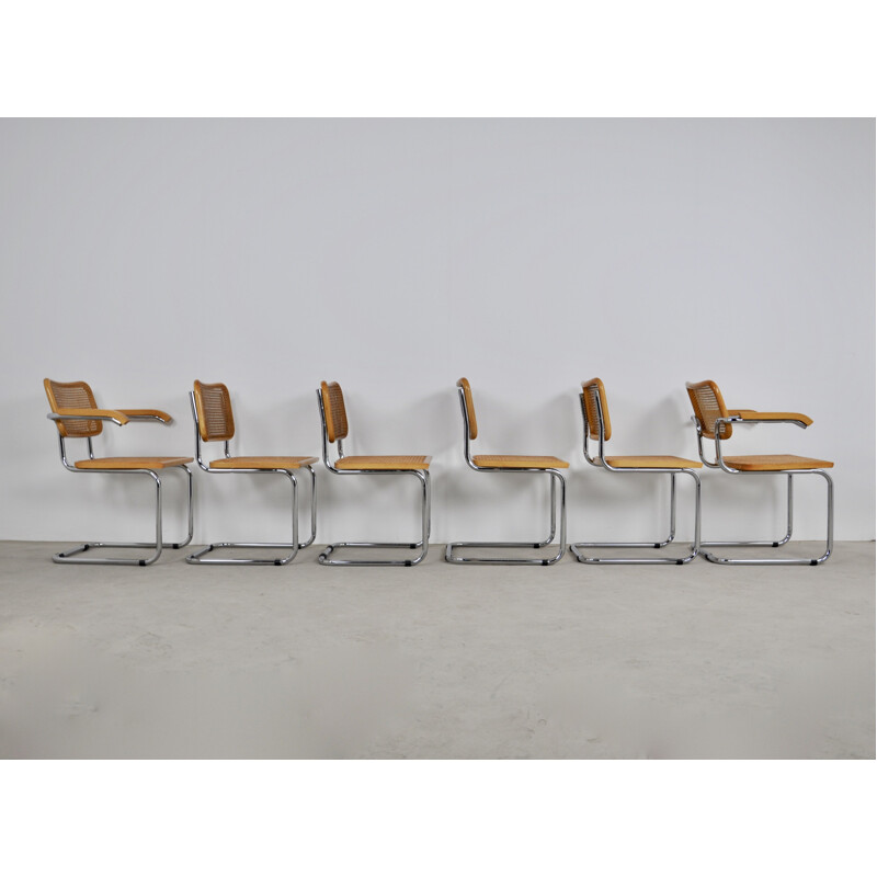 Lot de 6 chaises vintage B32 par Marcel Breuer