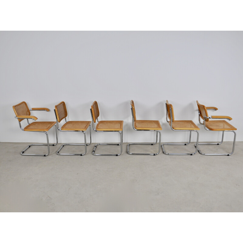 Set of 6 vintage chairs B32 by Marcel Breuer