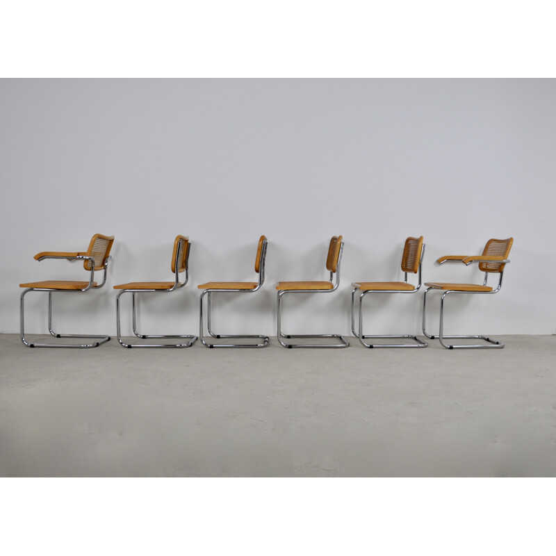 Set of 6 vintage chairs B32 by Marcel Breuer