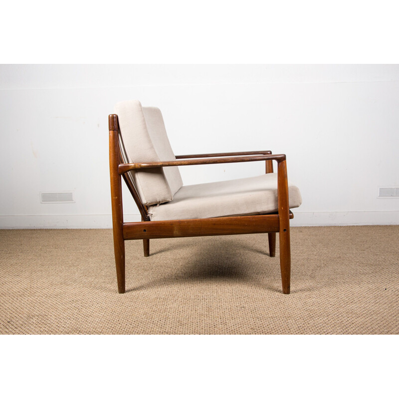 Pair of vintage teak armchairs by Ib Kofod Larsen, Dane 1960