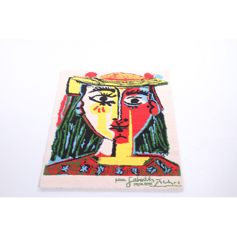 Desenho de tapeçaria em pura lã vintage por Pablo Picasso por Desso, Países Baixos 1962